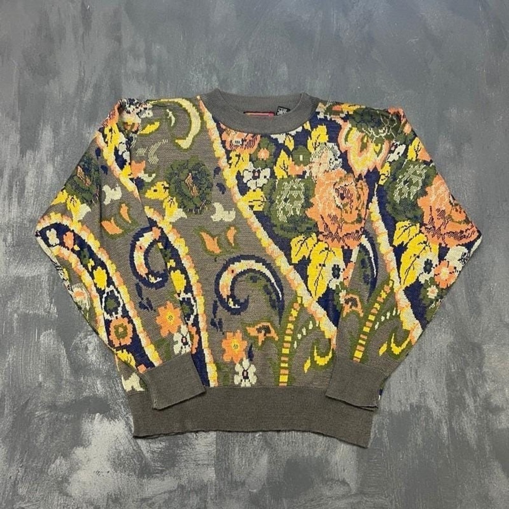 Vintage Santana Sweater Medium‎ 1990s Paisley Floral